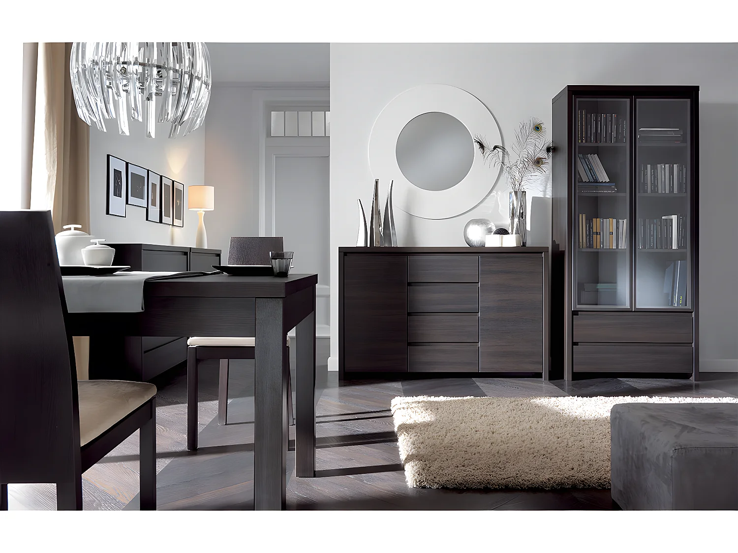 Buffet 2 portes 4 tiroirs Soren Bois Wengé