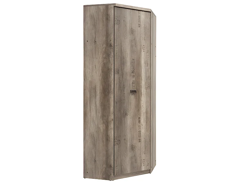 Armoire d'angle 1 porte Abel Bois et Gris