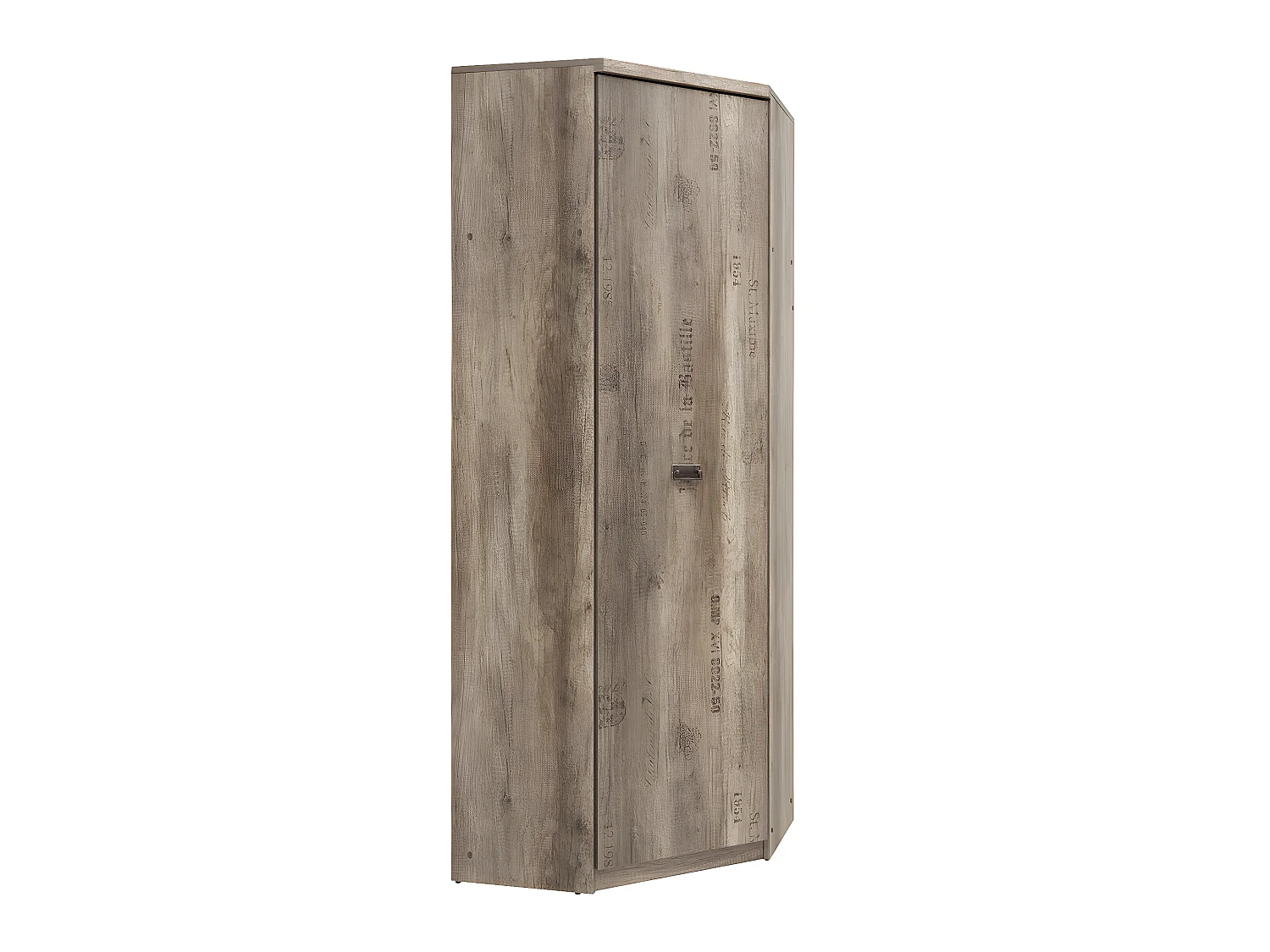 Armoire d'angle 1 porte Abel Bois et Gris