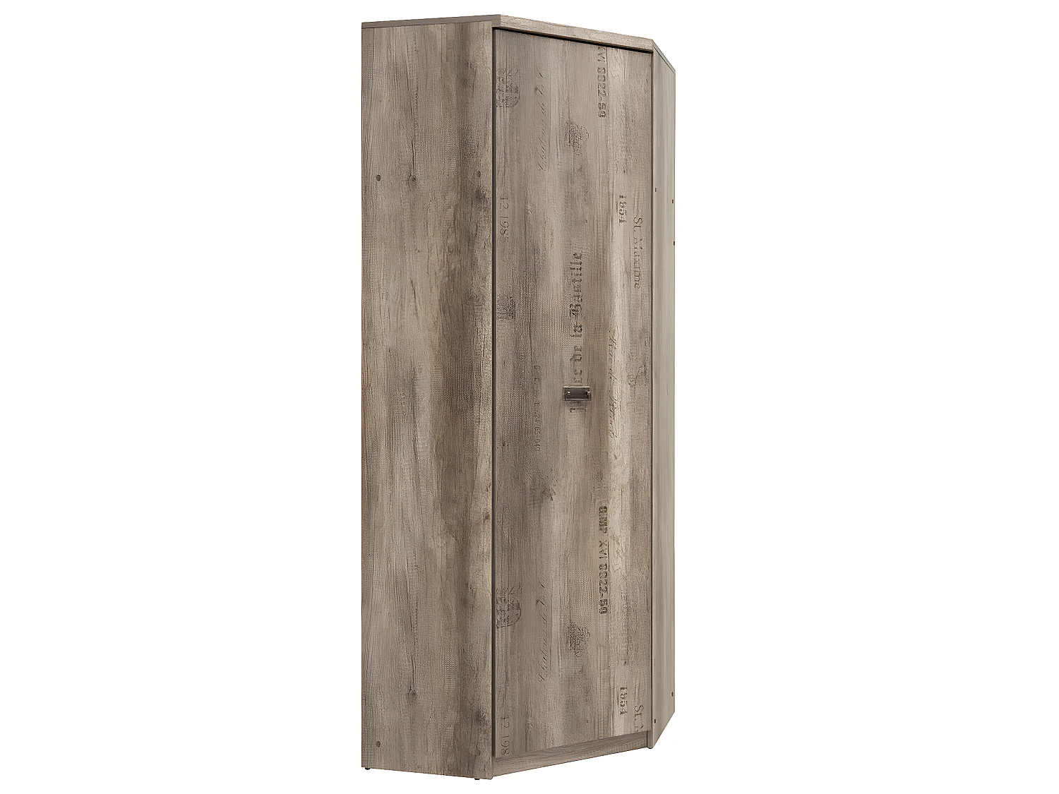 Armoire d'angle 1 porte Abel Bois et Gris