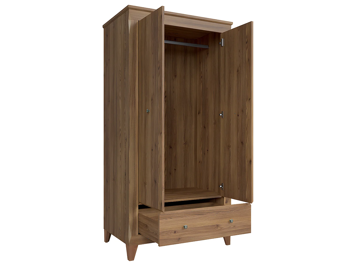 Armoire 2 portes 1 tiroir Raya Bois