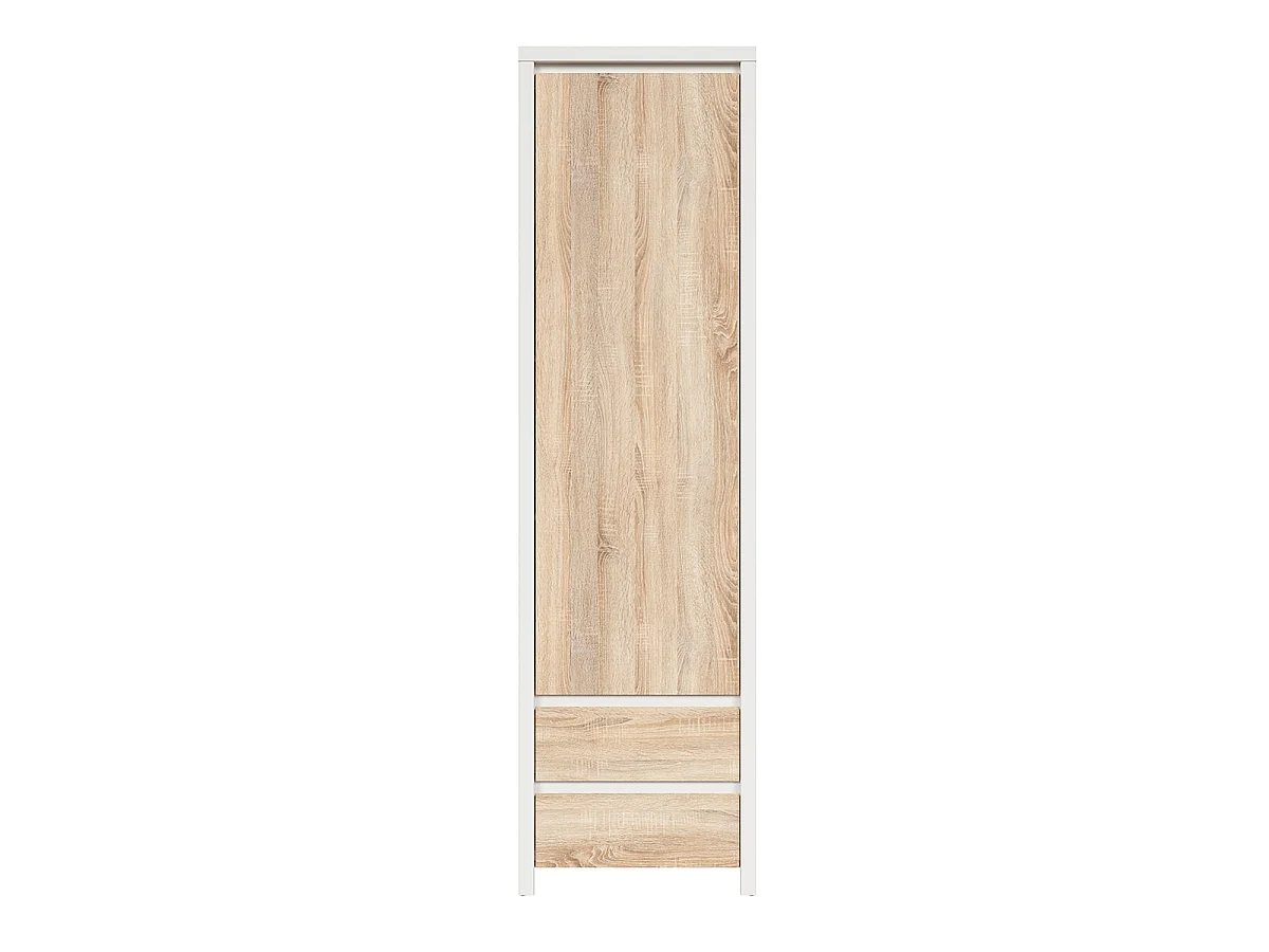 Armario columna 1 puerta y 2 cajones Soren Blanco y Madera