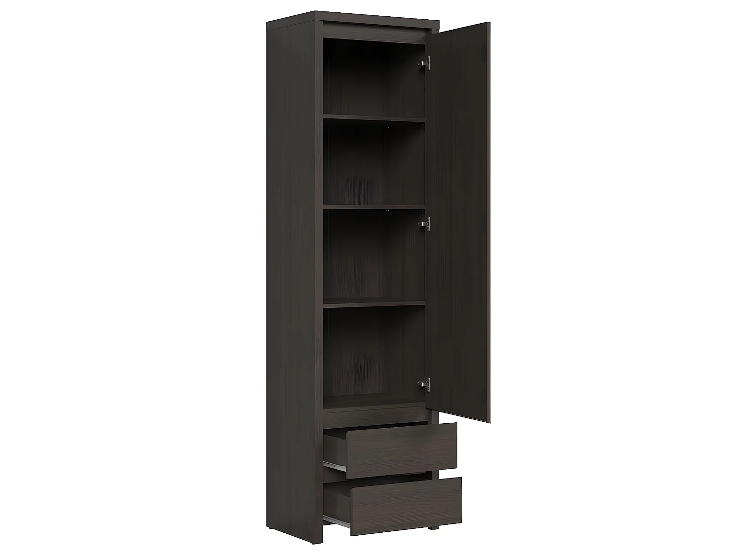 Soren 1-deurs 2-lades hoge kast Wengé hout