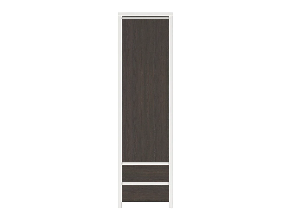 Soren Wit en Wengé hout 1-deurs 2-lades hoge kast