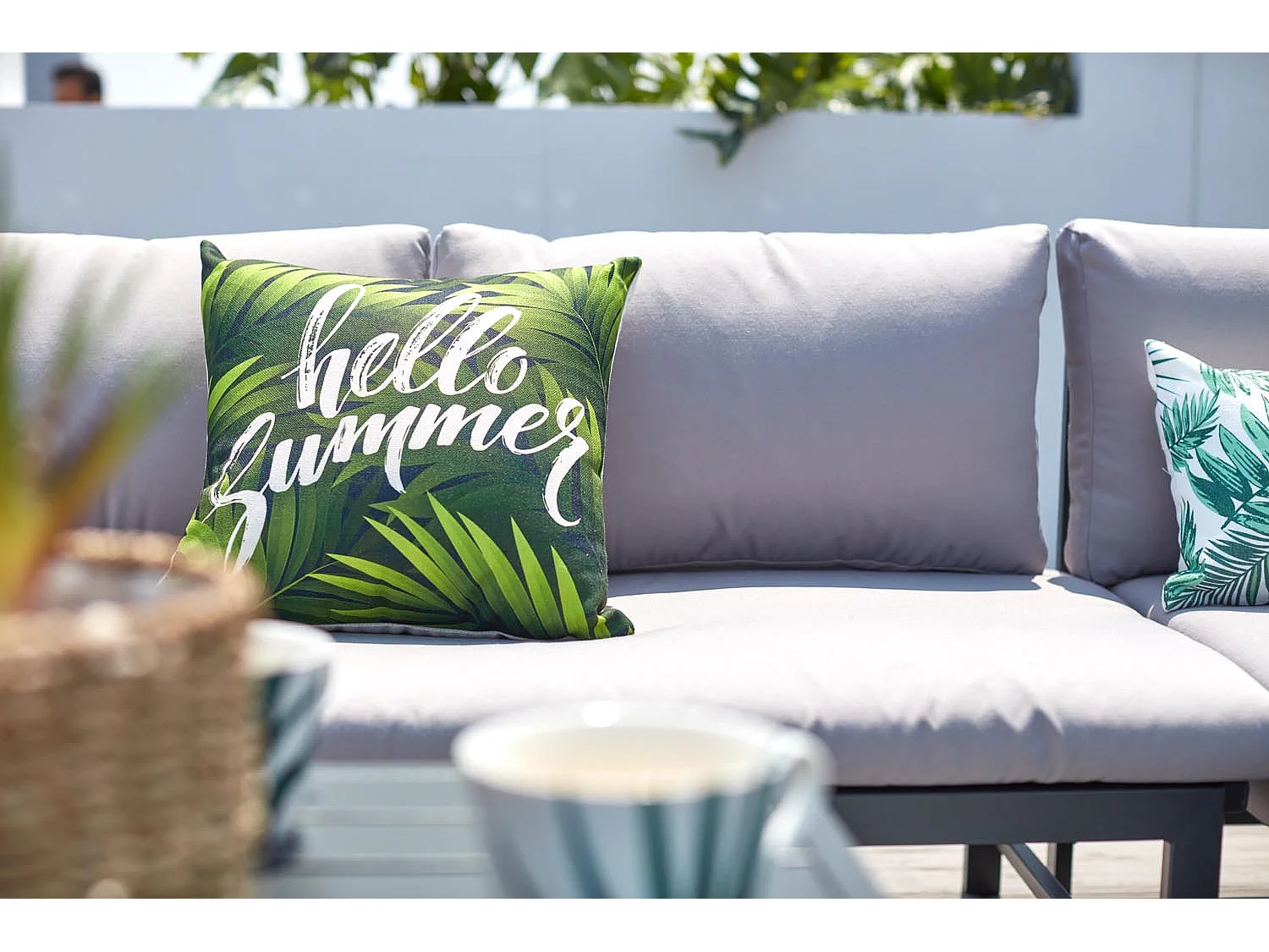 Salotto da giardino in alluminio grigio MEMPHIS