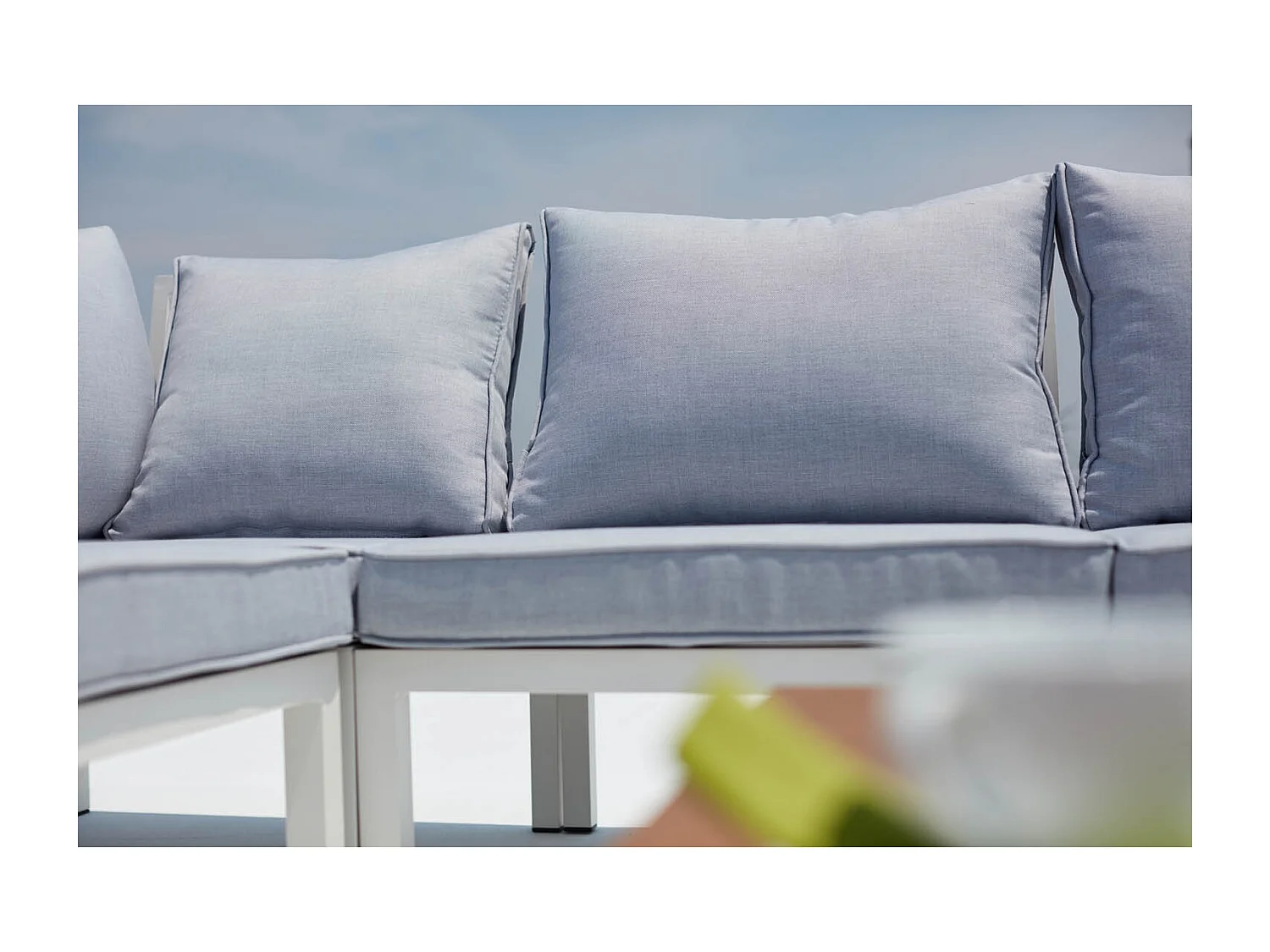 Garten Lounge Set 5 Plätze aus Aluminium Grau/Weiß FIRA Relaxation Moderne Weiß/Grau 5 Plätze