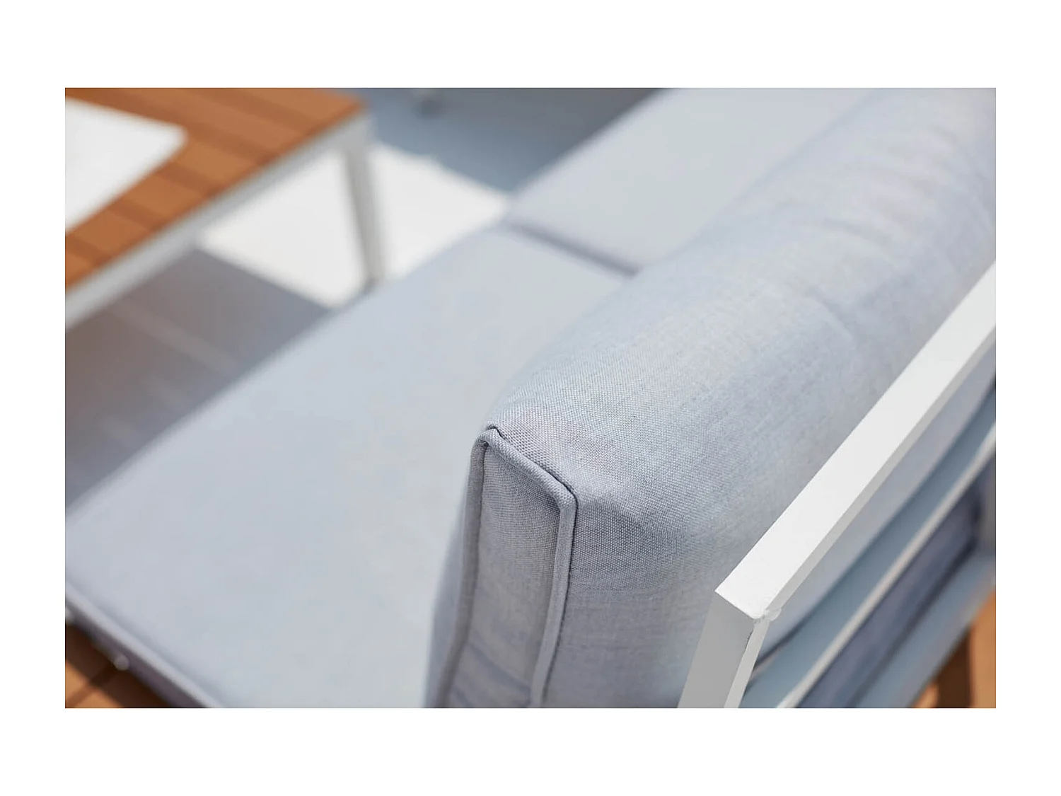 Conjunto de jardín 5 plazas aluminio blanco y gris FIRA