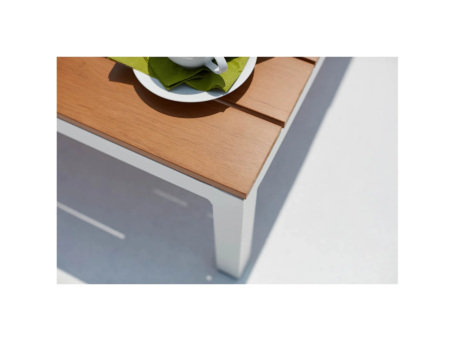 Conjunto de jardín 5 plazas aluminio blanco y gris FIRA