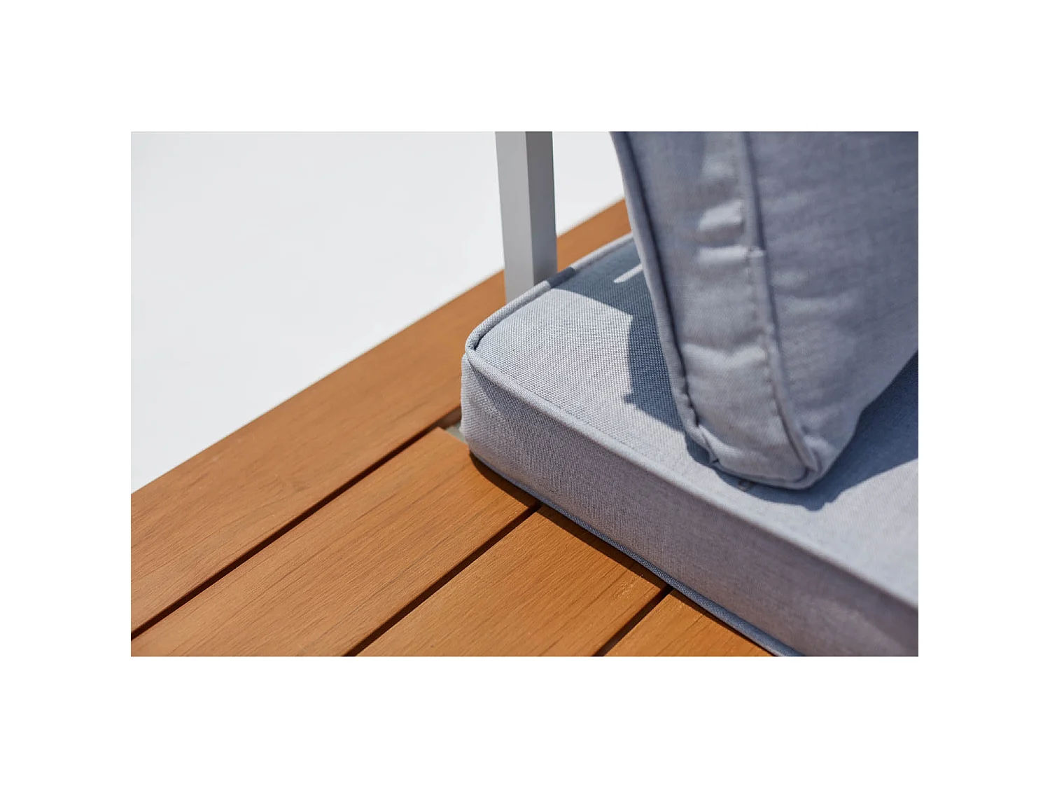 Conjunto de jardín 5 plazas aluminio blanco y gris FIRA