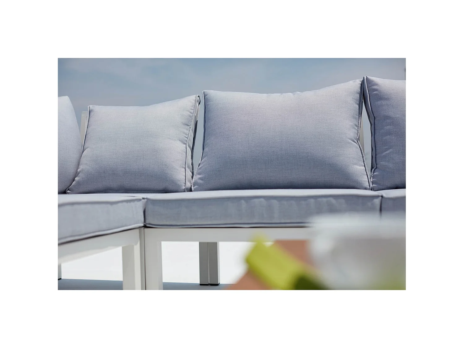 Conjunto de jardín 5 plazas aluminio blanco y gris FIRA