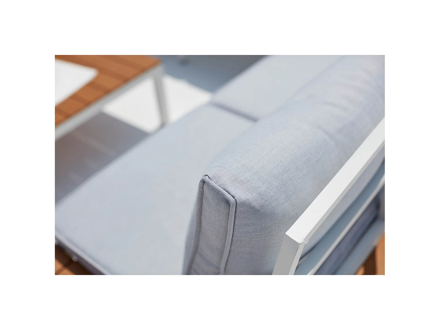 Conjunto de jardín 5 plazas aluminio blanco y gris FIRA