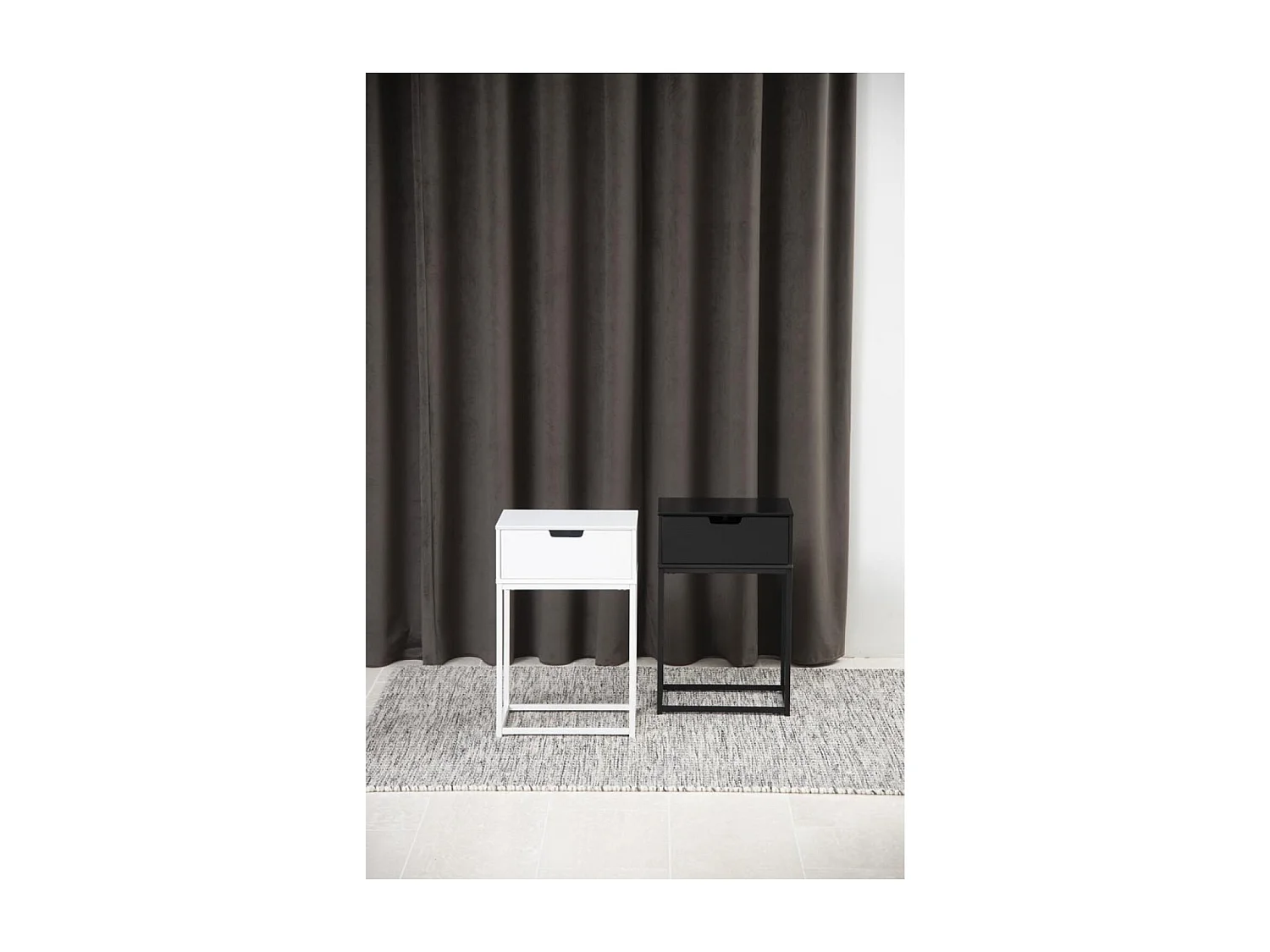 Table de chevet blanc tiroir SLUMBER