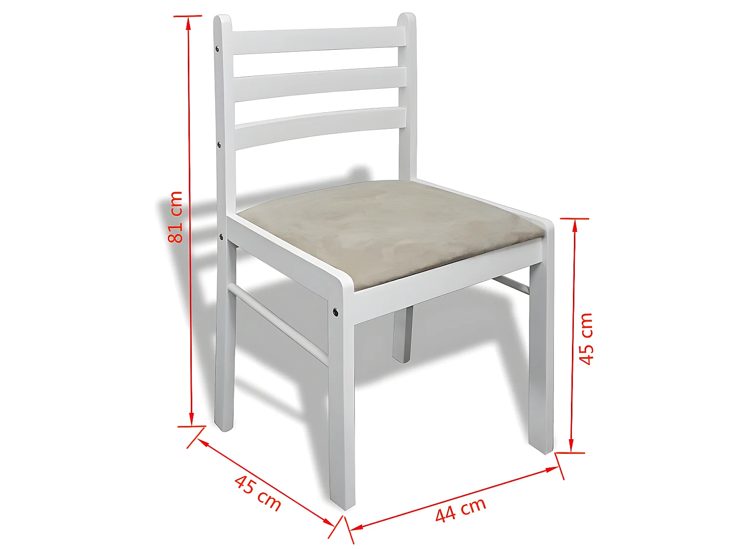 Lot de 6 chaises de salle à manger cuisine design classique bois solide et velours blanc CDS022154
