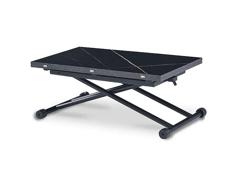 Table basse relevable Philadelphia Effet céramique Noir