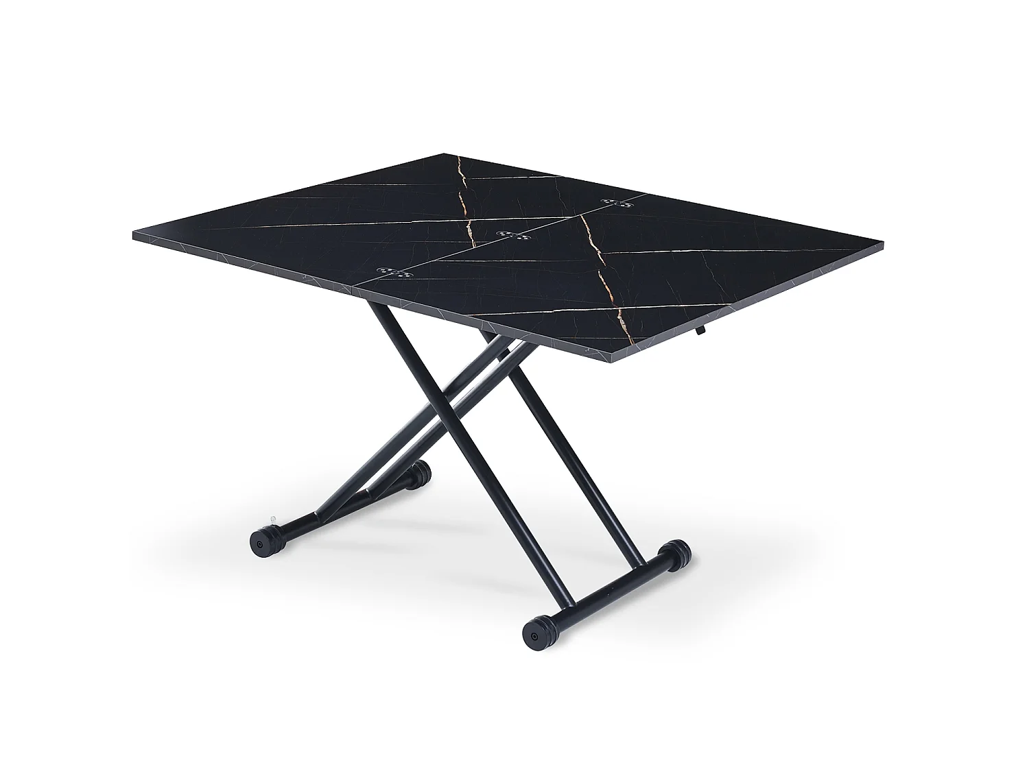 Table basse relevable Philadelphia Effet céramique Noir