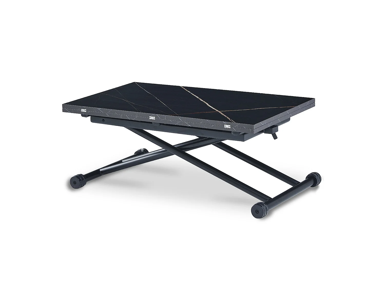 Table basse relevable Philadelphia Effet céramique Noir