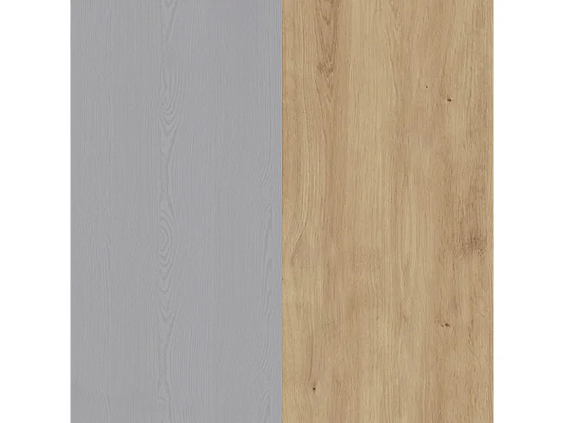 Étagère murale L160 cm revêtement décor chêne et gris clair - ANTIBES