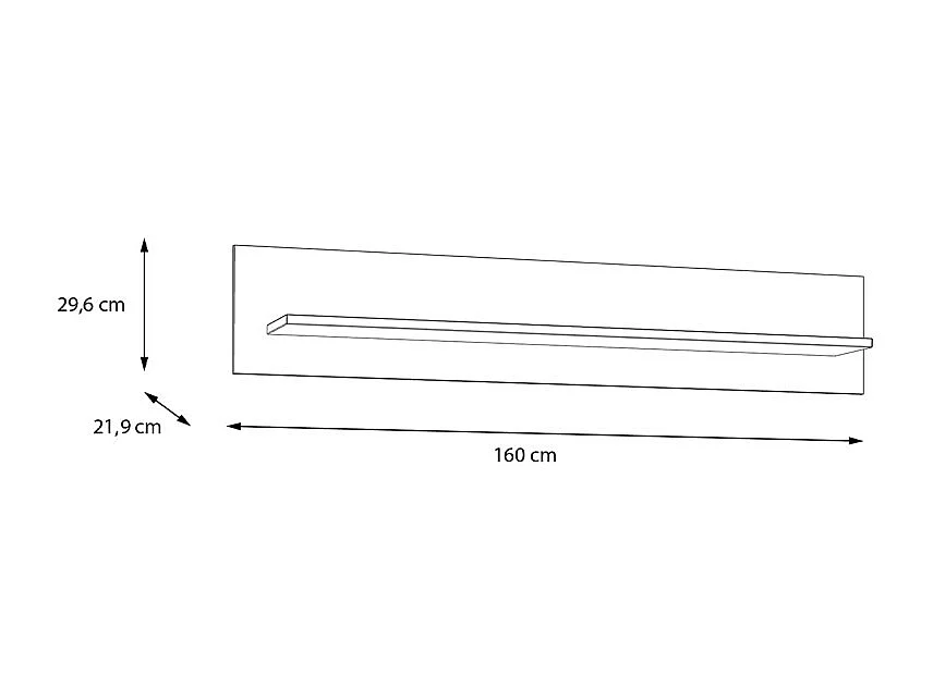 Étagère murale L160 cm revêtement décor chêne et gris clair - ANTIBES