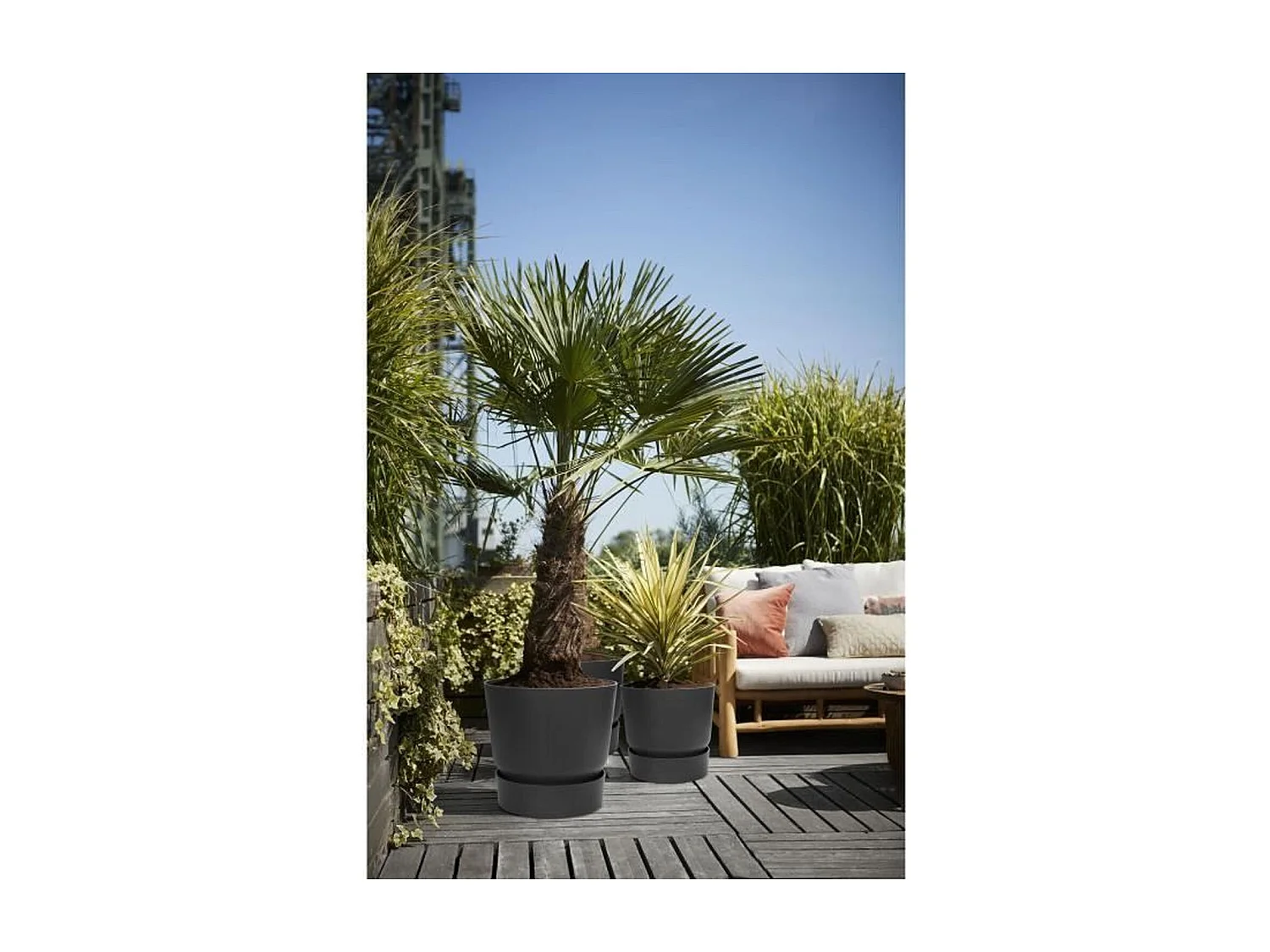 Maceta redonda 30 - Exterior Ø 29,5 x 27,8 cm - Living negro