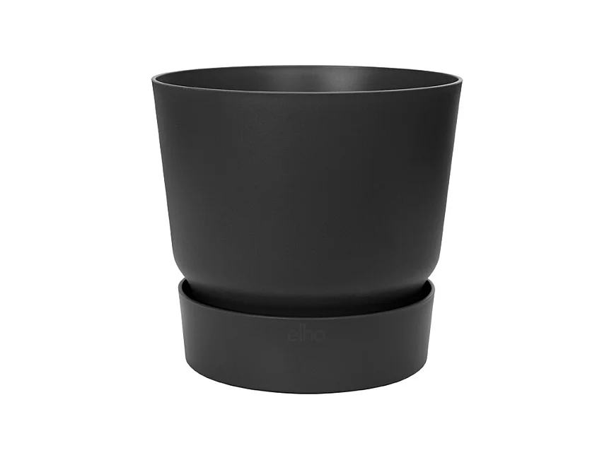 Pot de fleurs rond Greenville 30 - Extérieur - Ø 29,5 x H 27,8 cm - Vivre noir