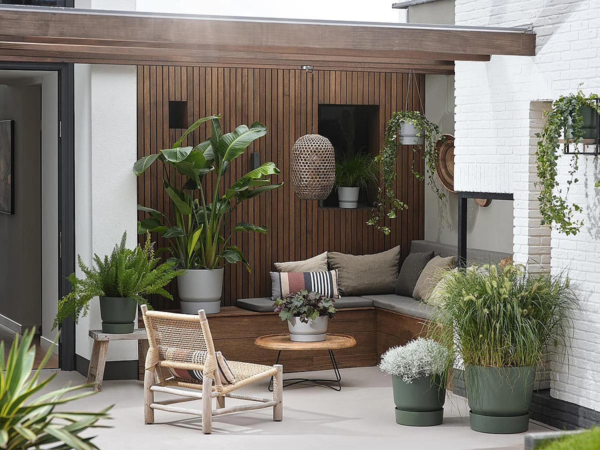 Maceta redonda 30 - Exterior Ø 29,5 x 27,8 cm - Living hormigón gris