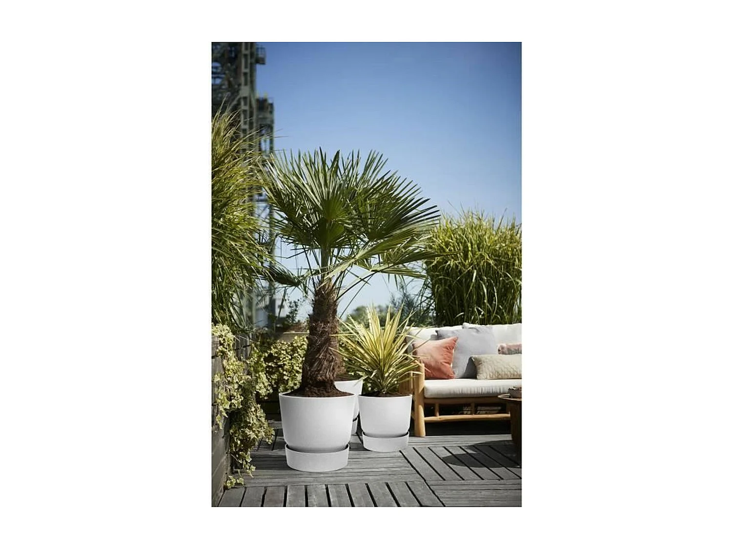 Maceta redonda 30 - Exterior Ø 29,5 x 27,8 cm - Living hormigón gris