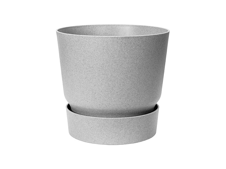 Pot de fleurs rond Greenville 30 - Extérieur - Ø 29,5 x H 27,8 cm - Gris béton vivant