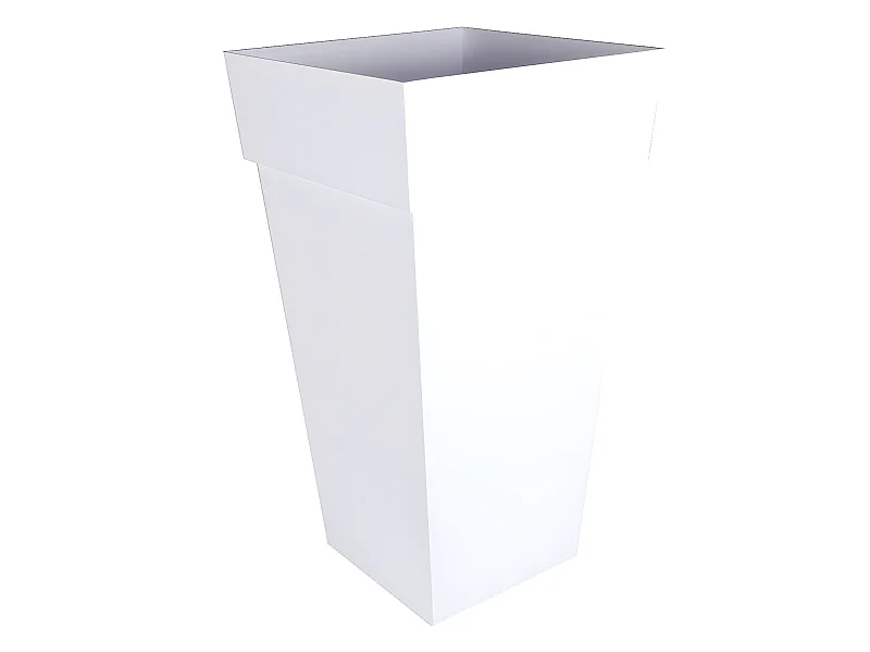 Pot de fleur carré Toscane 43 x H.80 cm - Blanc - Eda