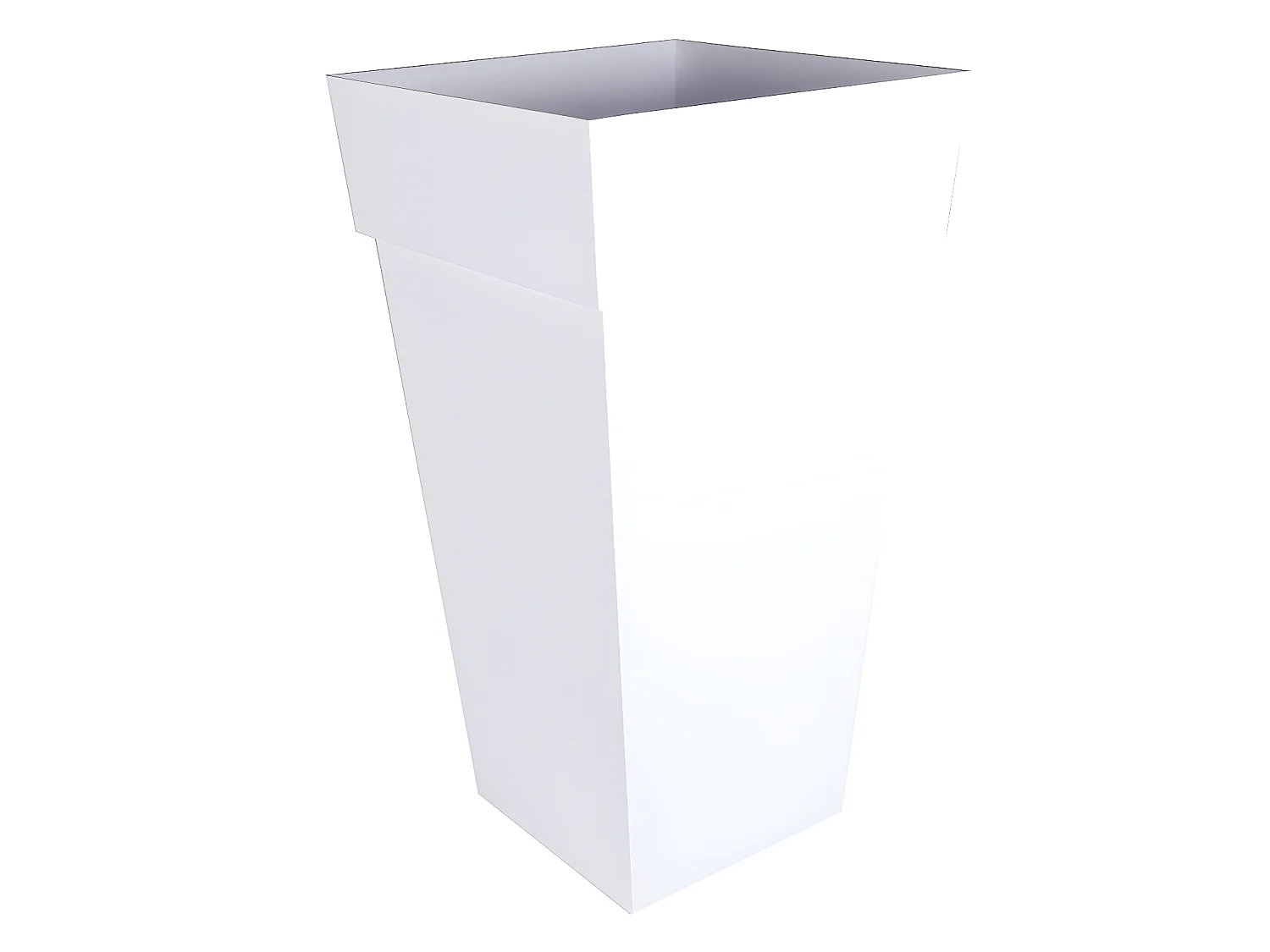 Pot de fleur carré Toscane 43 x H.80 cm - Blanc - Eda
