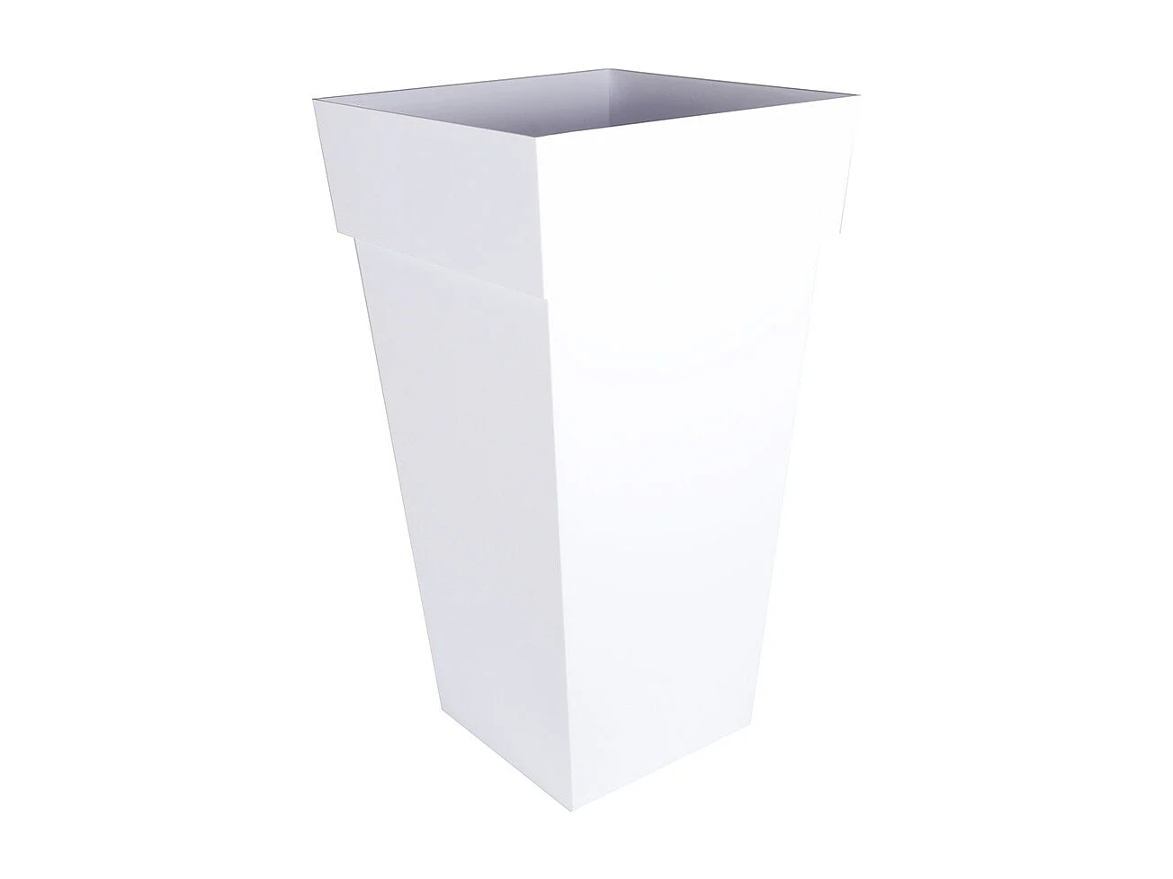 Pot de fleur carré Toscane 43 x H.80 cm - Blanc - Eda
