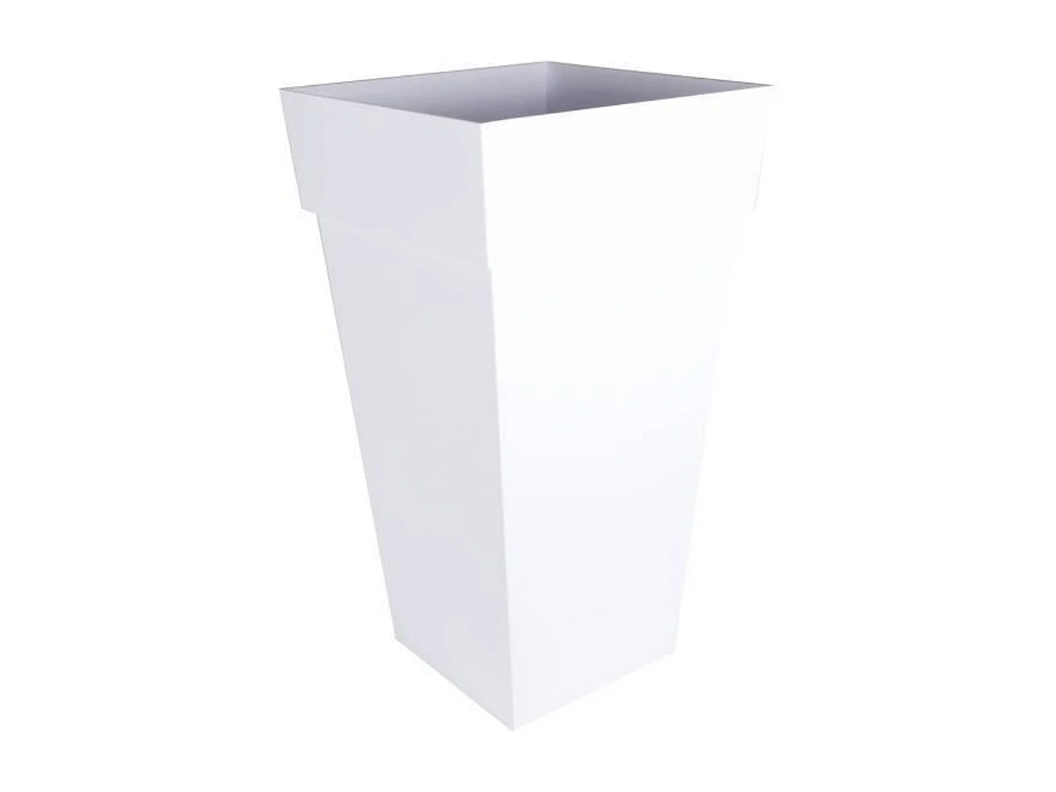 Pot de fleur carré Toscane 43 x H.80 cm - Blanc - Eda