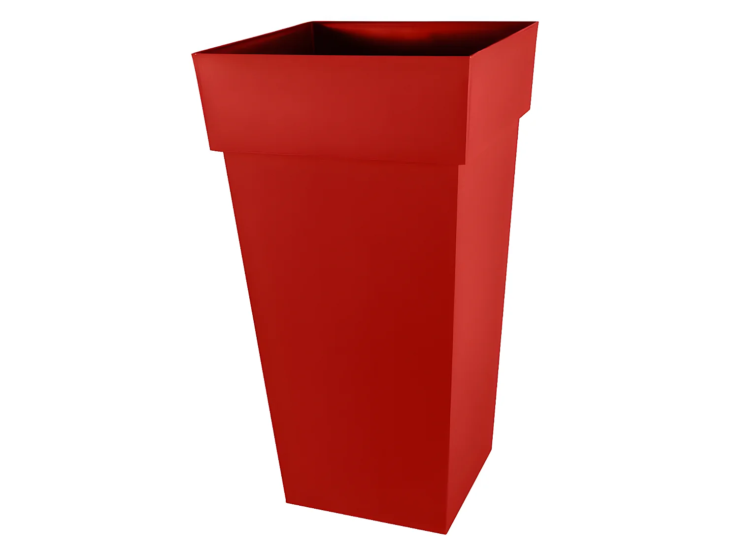 Pot de fleur carré Toscane 43 x H.80 cm - Rouge rubis - Eda