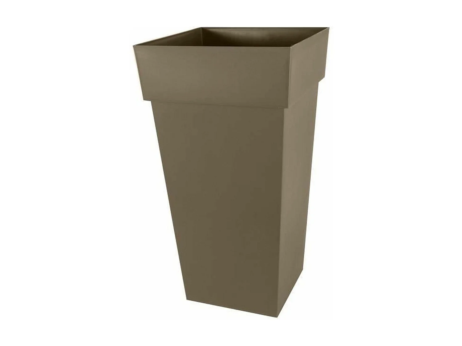 Maceta XXL - Cuadrada - 43,3 x 43,3 x 80 cm - 98 L - Marrón topo