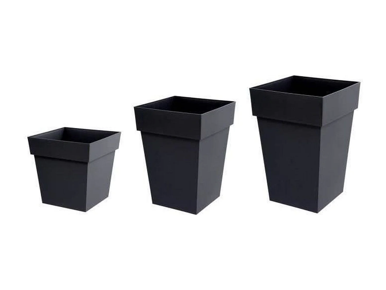 Pot de fleur carré Toscane 43 x H.80 cm - Anthracite - Eda