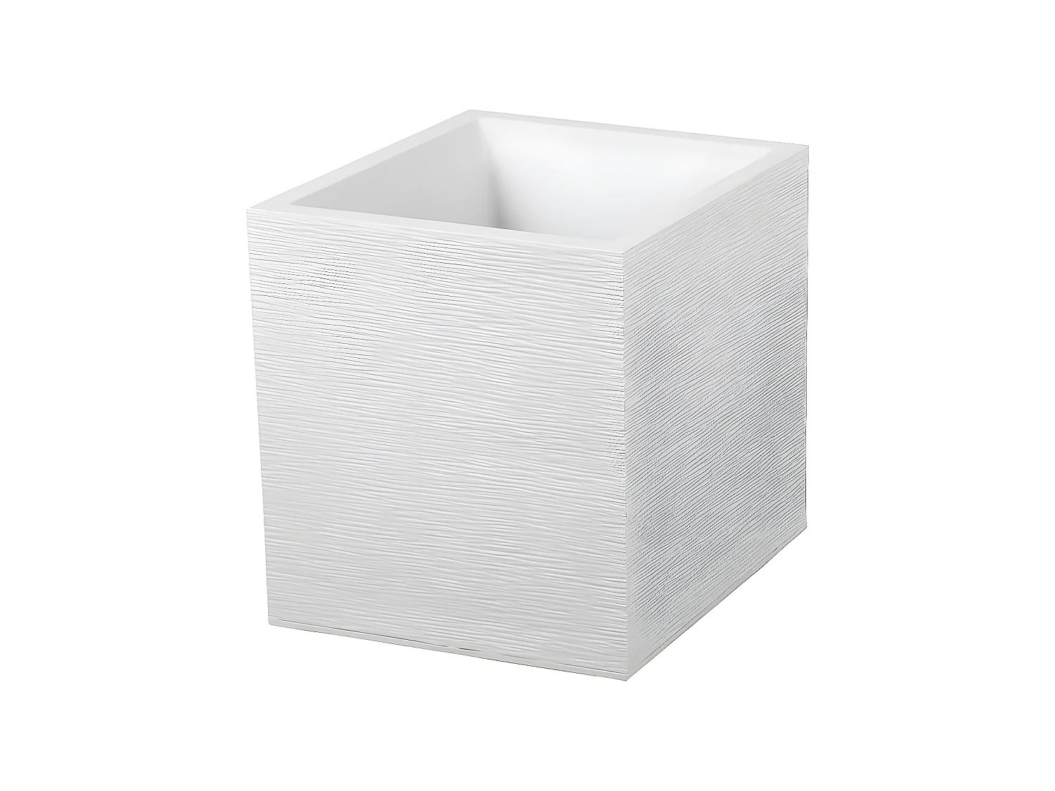 Jardinière carrée Graphit 39,5 x 39,5 x 43,5 cm - 35 L - Blanc cérusé - Eda