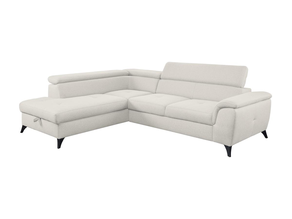 Ecksofa mit Schlaffunktion - Ecke links - Stoff - Beige - BORTIGALI günstig online kaufen