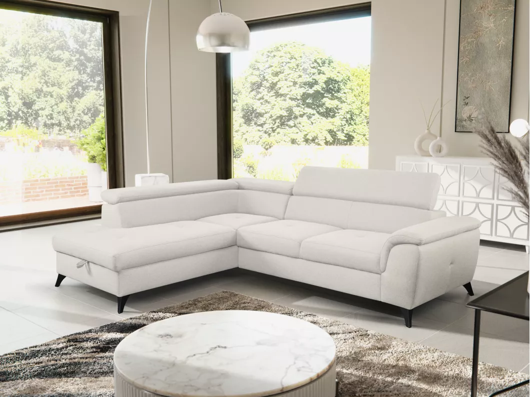 Kauf Unique Ecksofa mit Schlaffunktion - Ecke links - Stoff - Beige - BORTIGALI