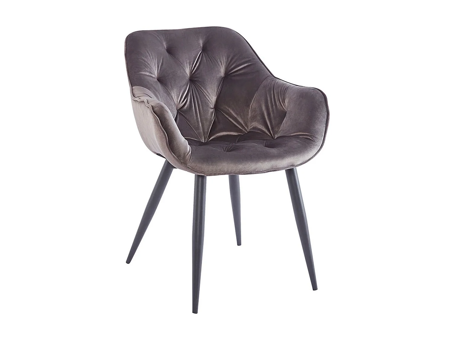 Sillas Comedor - Silla Zandel Black Terciopelo - Gris oscuro