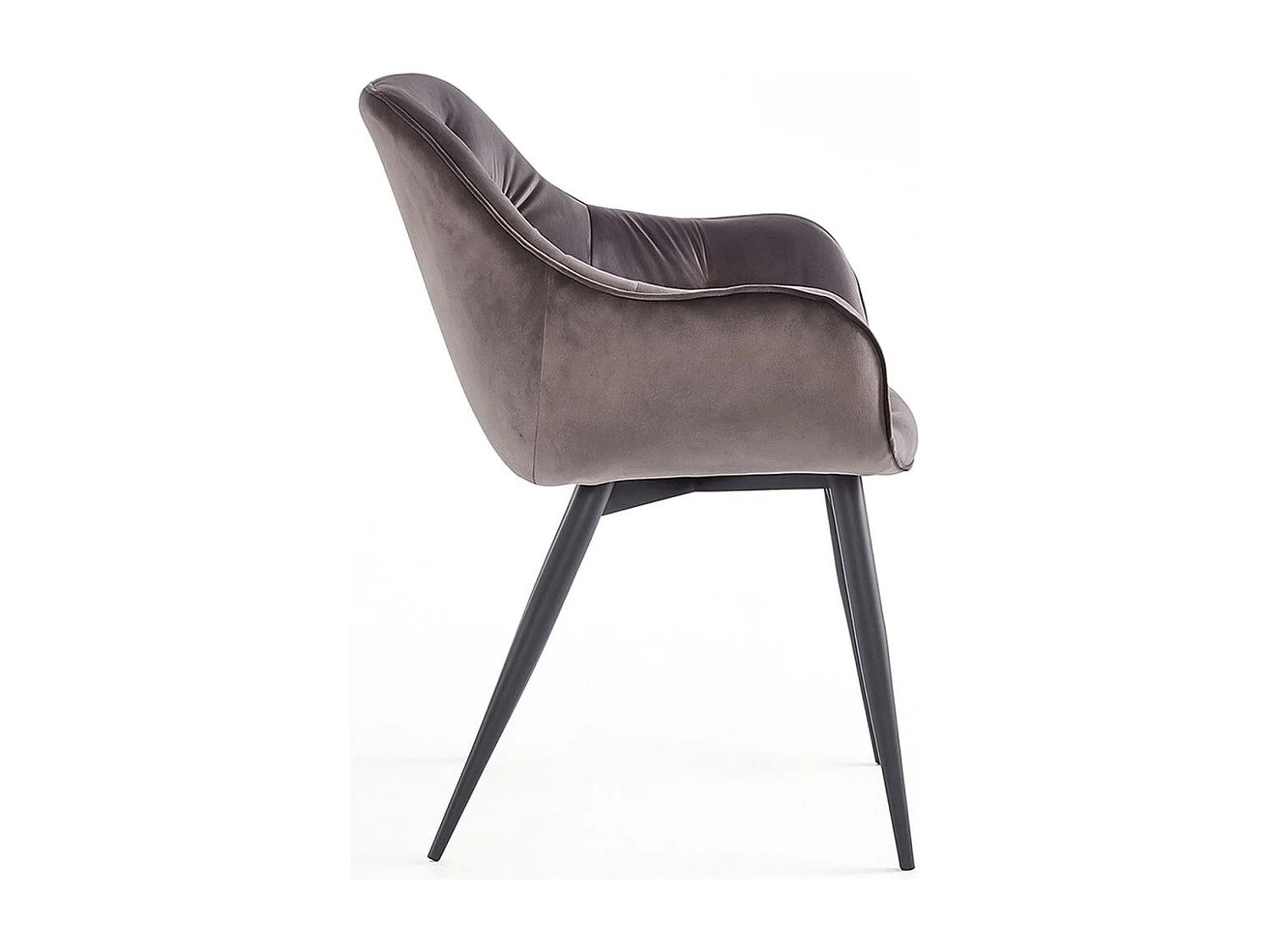Sillas Comedor - Silla Zandel Black Terciopelo - Gris oscuro
