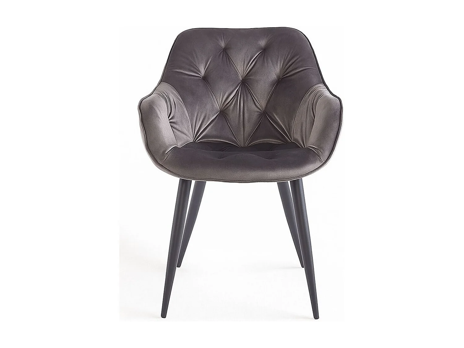 Sillas Comedor - Silla Zandel Black Terciopelo - Gris oscuro