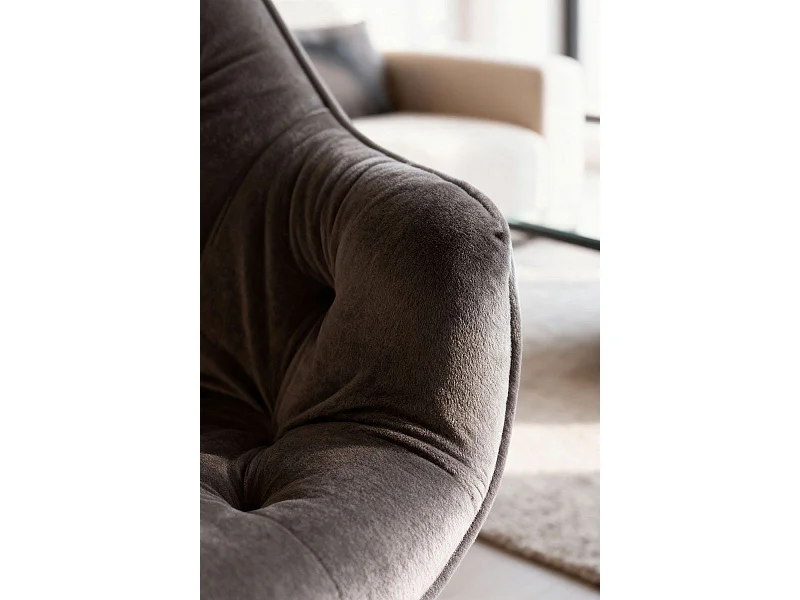 Sillas Comedor - Silla Zandel Black Terciopelo - Gris oscuro