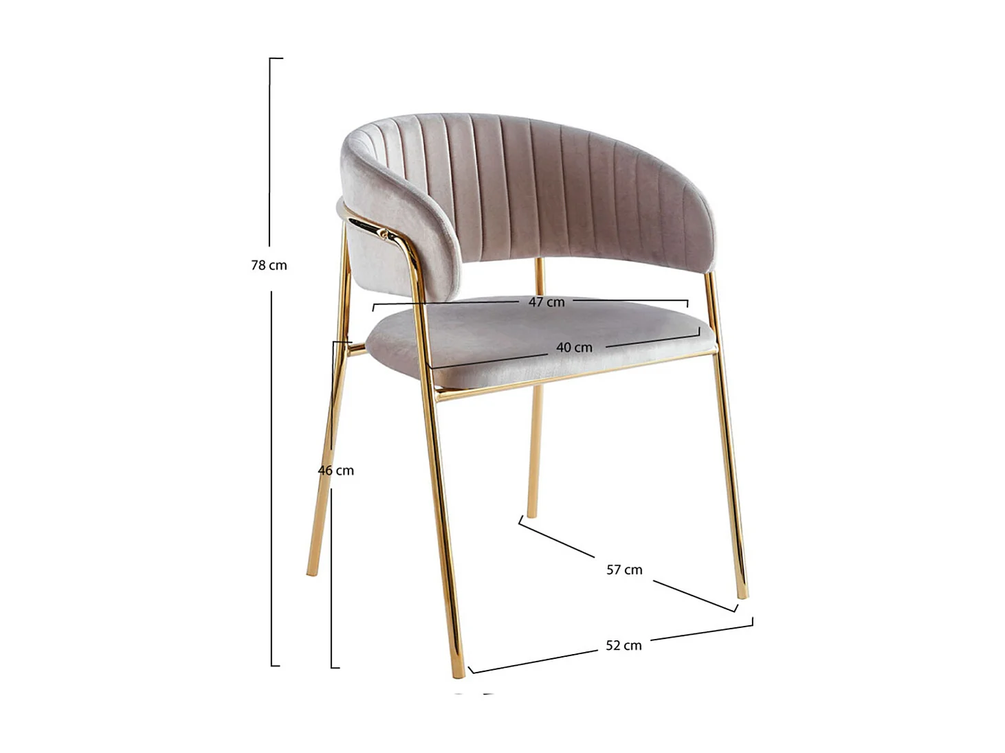 Sillas Comedor - Silla Moniel Golden Terciopelo - Gris