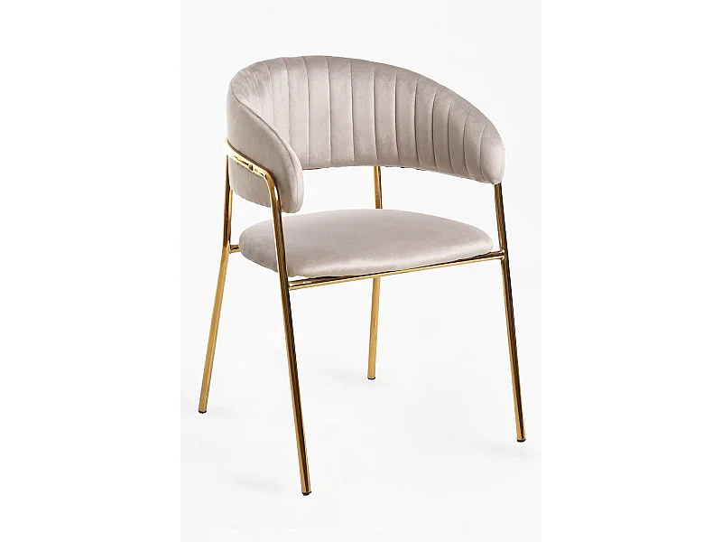 Sillas Comedor - Silla Moniel Golden Terciopelo - Gris