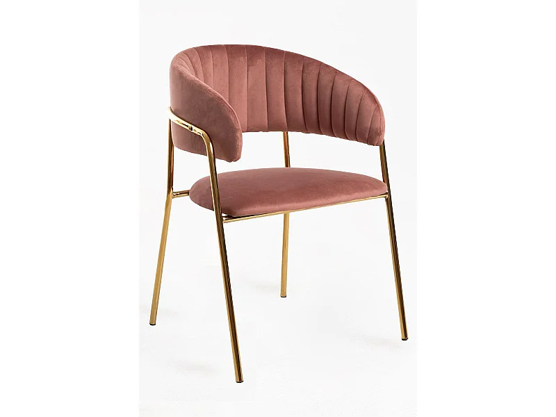 Sillas Comedor - Silla Moniel Golden Terciopelo - Rosa