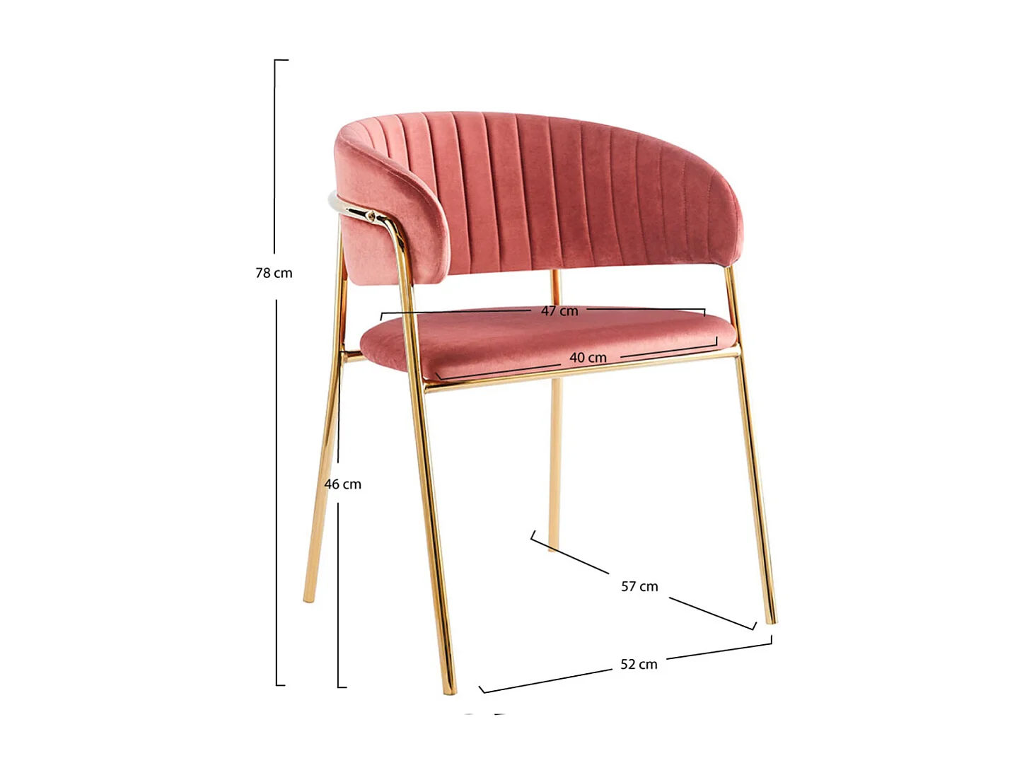 Sillas Comedor - Silla Moniel Golden Terciopelo - Rosa