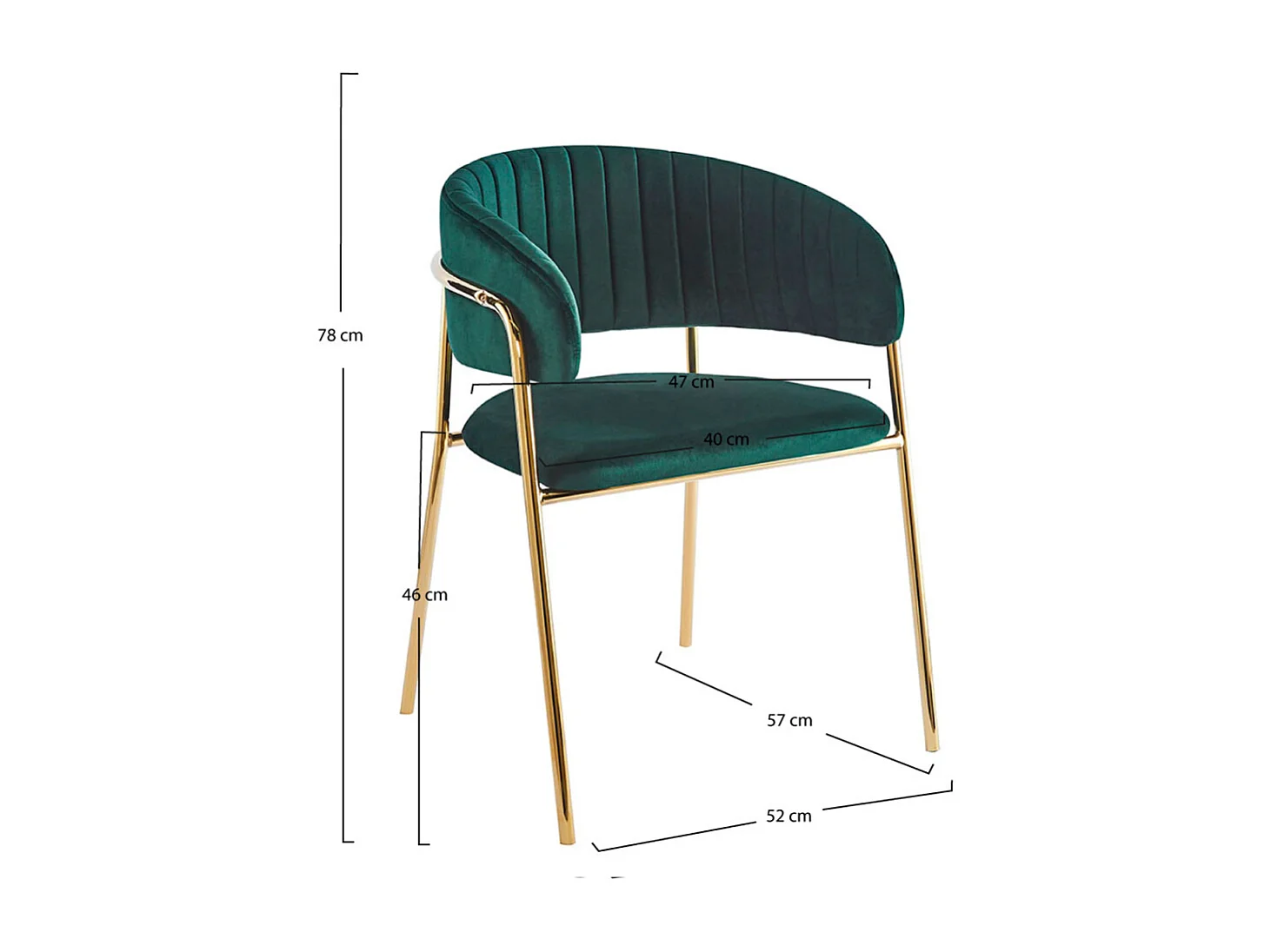 Sillas Comedor - Silla Moniel Golden Terciopelo - Verde