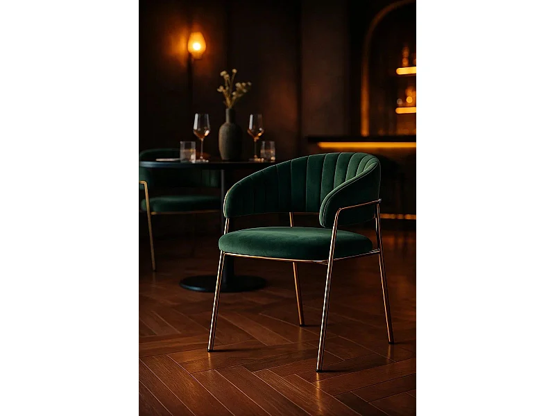 Sillas Comedor - Silla Moniel Golden Terciopelo - Verde