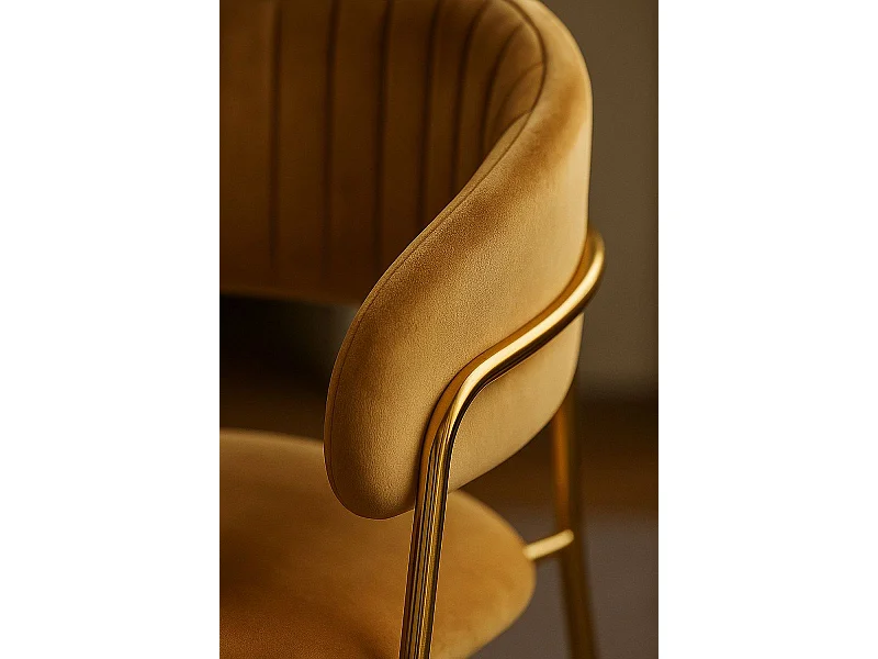 Sillas Comedor - Silla Moniel Golden Terciopelo - Amarillo
