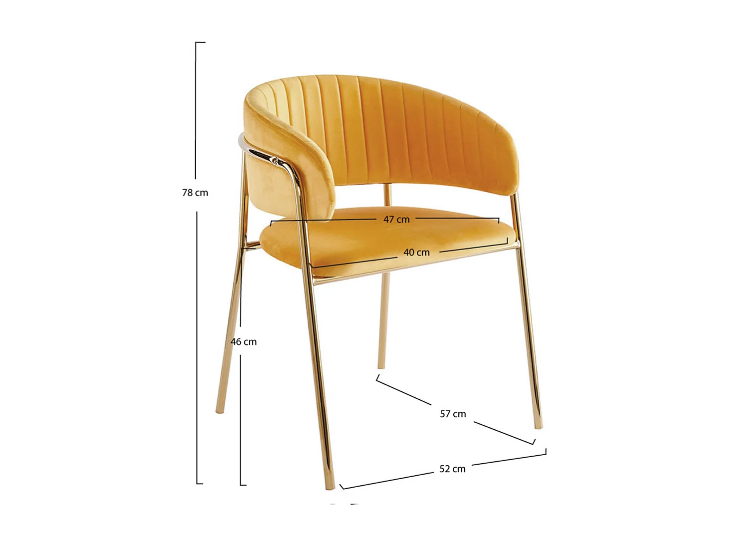 Sillas Comedor - Silla Moniel Golden Terciopelo - Amarillo