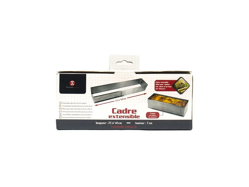 Moule à Cake Inox "Extensible" 23-40cm Argent